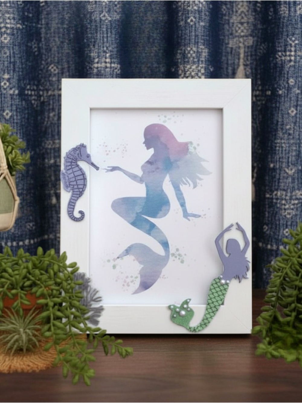 New Watercolor Mermaid with Pretty Embellishments (Version A)